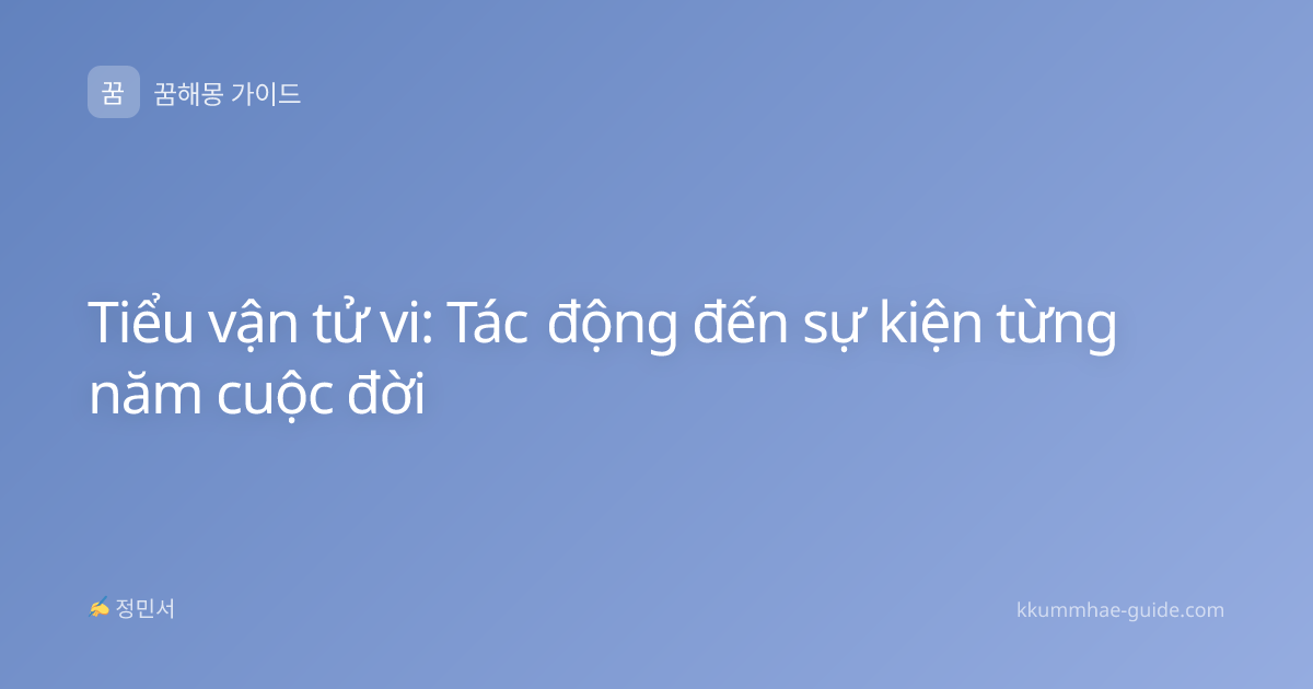 Tiểu vận tử vi: Tác động đến sự kiện từng năm cuộc đời